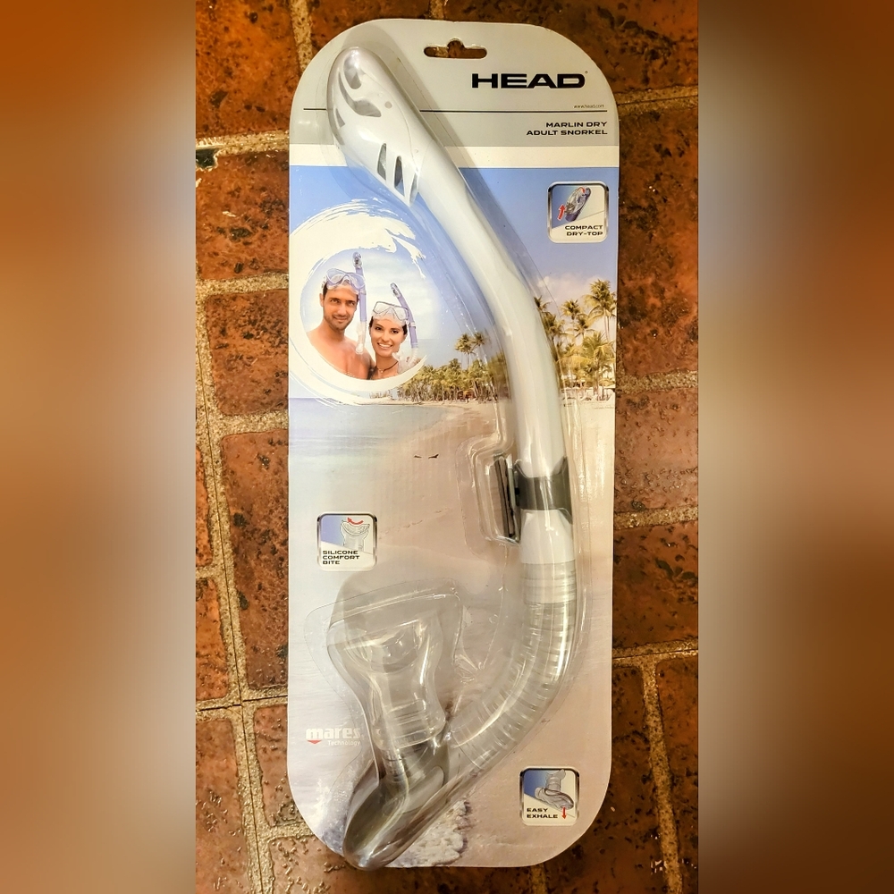Head by Mares - Marlin Adult Dry Snorkel - white - NIB